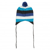 Χειμερινό καπέλο με pompom και ριγέ στάμπα, μπλε Cool club 292461 4