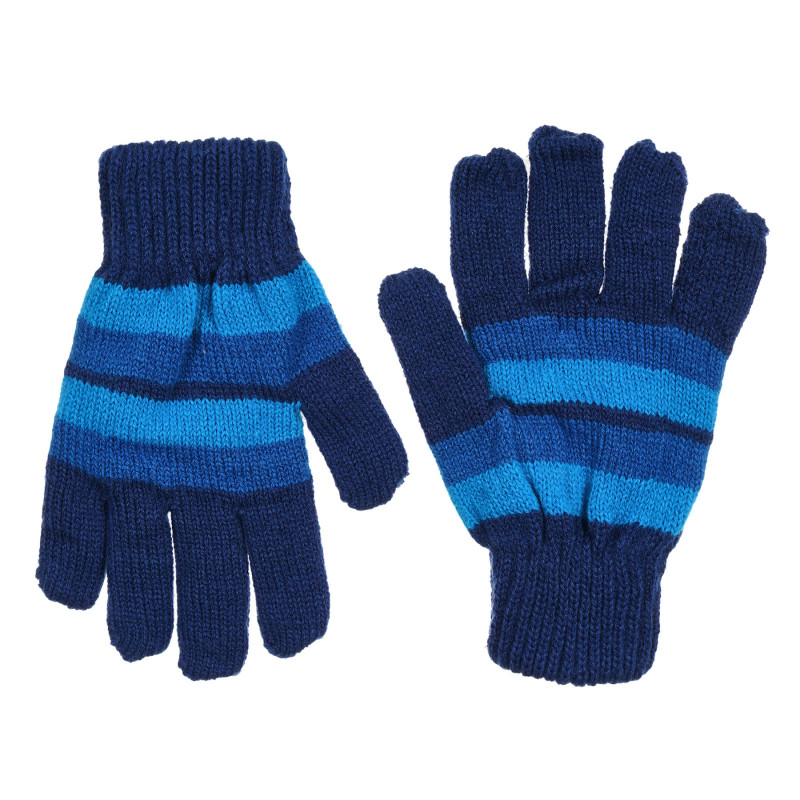 Μπλε ριγέ πλεκτά γάντια  292480
