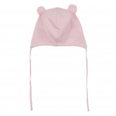 Βρεφικό καπέλο με απλικέ και αυτάκια, ροζ Cool club 292781 3