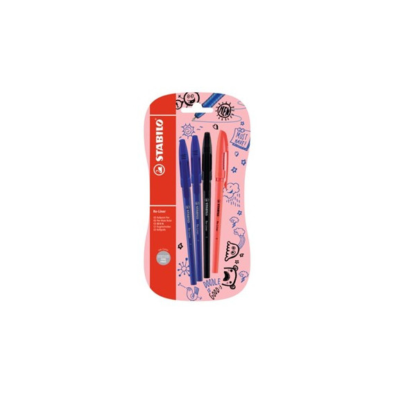 Στυλό με μπίλια και χαμηλό ιξώδες μελάνι, 3 χρώματα Stabilo 29292 