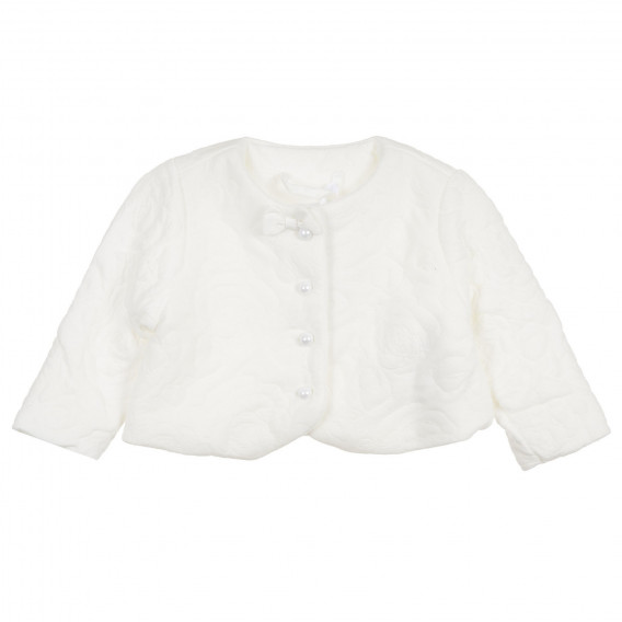 Βαμβακερό μπουφάν με φιόγκο για μωρό, λευκό Cool club 292934 