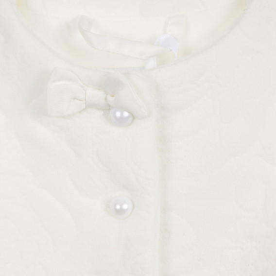 Βαμβακερό μπουφάν με φιόγκο για μωρό, λευκό Cool club 292935 2