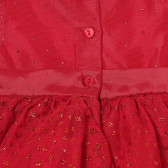 Κομψό βρεφικό φόρεμα με δαντέλα και κορδέλα στη μέση, κόκκινο Cool club 293350 4