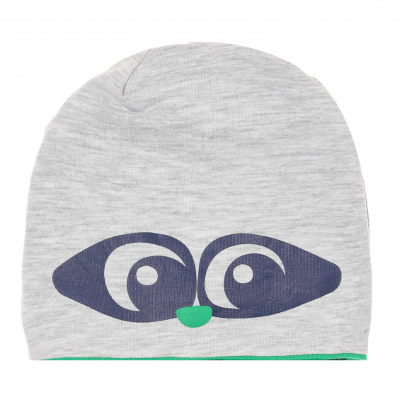 Βαμβακερό καπέλο διπλής όψης για μωρό, σε γκρι και πράσινο χρώμα Cool club 293512 
