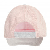 Πλεκτό καπέλο με γείσο σε απαλό ροζ χρώμα Cool club 293598 3