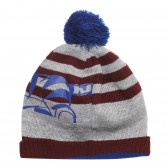Παιδικό χειμωνιάτικο καπέλο με στάμπα, pompom και σήμα "Tiger", πολύχρωμο Cool club 293675 4