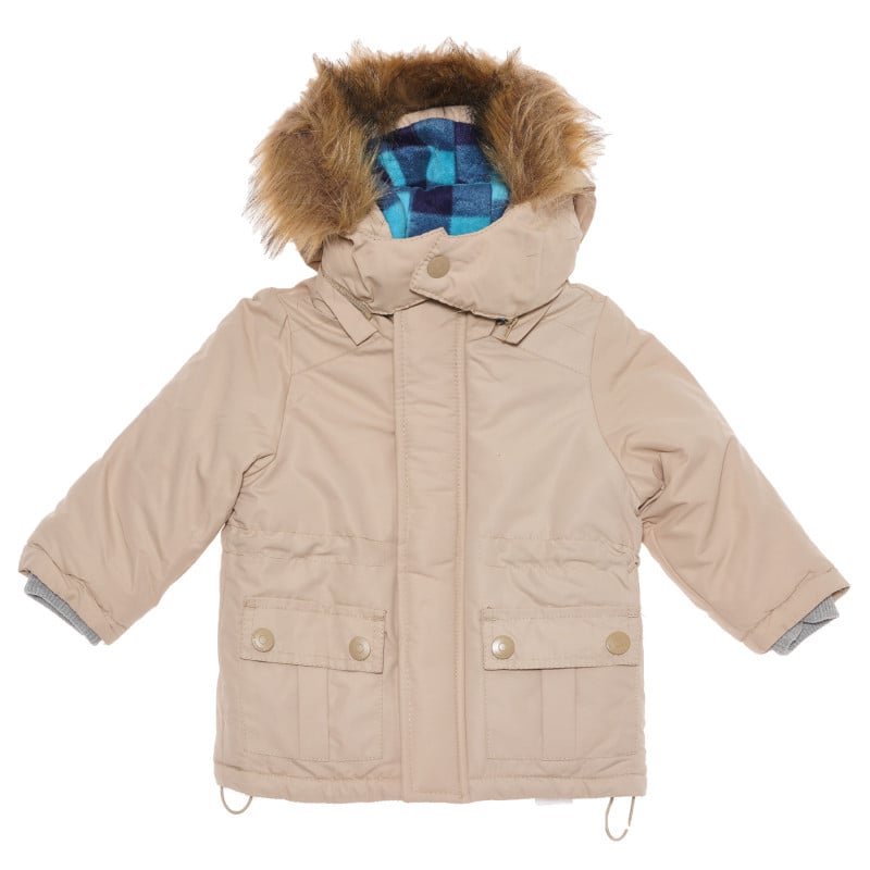 Cool Club χειμερινό μπουφάν με κουκούλα σε μπεζ χρώμα με γούνα, για μωρό  293812