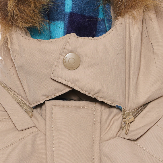 Cool Club χειμερινό μπουφάν με κουκούλα σε μπεζ χρώμα με γούνα, για μωρό Cool club 293813 2