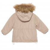 Cool Club χειμερινό μπουφάν με κουκούλα σε μπεζ χρώμα με γούνα, για μωρό Cool club 293815 4