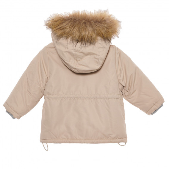 Cool Club χειμερινό μπουφάν με κουκούλα σε μπεζ χρώμα με γούνα, για μωρό Cool club 293815 4