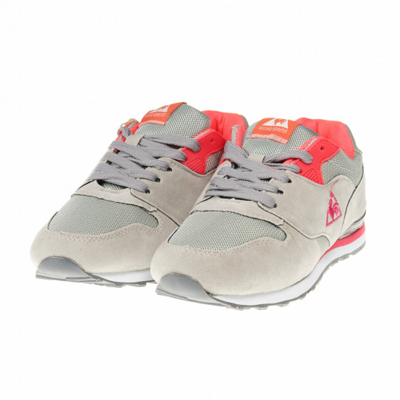 Πάνινα παπούτσια με κορδόνια σε μπεζ-πορτοκαλί χρώμα για ένα κορίτσι Le coq sportif 29441 