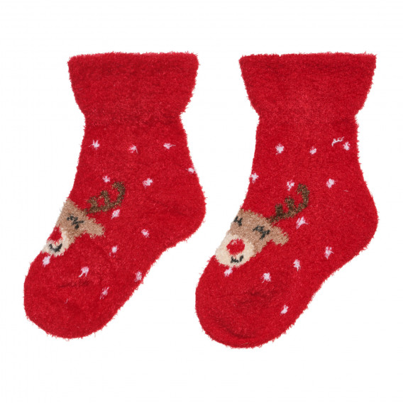 Σετ 2 ζευγάρια κάλτσες με χριστουγεννιάτικο μοτίβο για κοριτσάκι, κόκκινες Cool club 295098 5