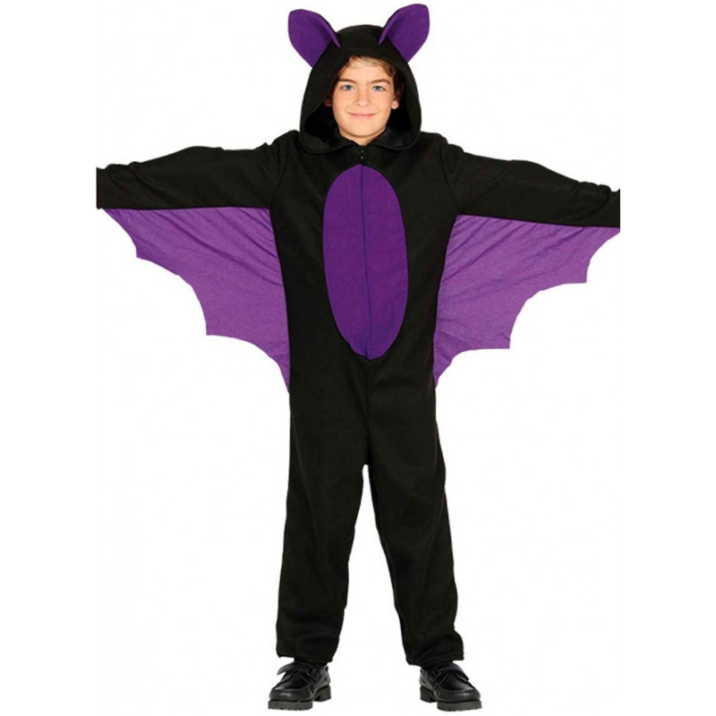 Αποκριάτικο κοστούμι Νυχτερίδα με μοβ λεπτομέρειες, μαύρο  295345