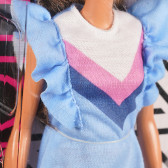 Κούκλα Barbie Fashionistas, με μπλε φόρεμα Barbie 295556 3