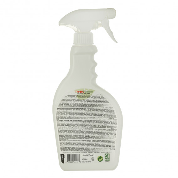 Αφαιρετικό οσμών και λεκέδων από κατοικίδια με προβιοτικά, πλαστικό δοχείο με αντλία ψεκασμού, 420 ml. Tri-Bio 295611 2