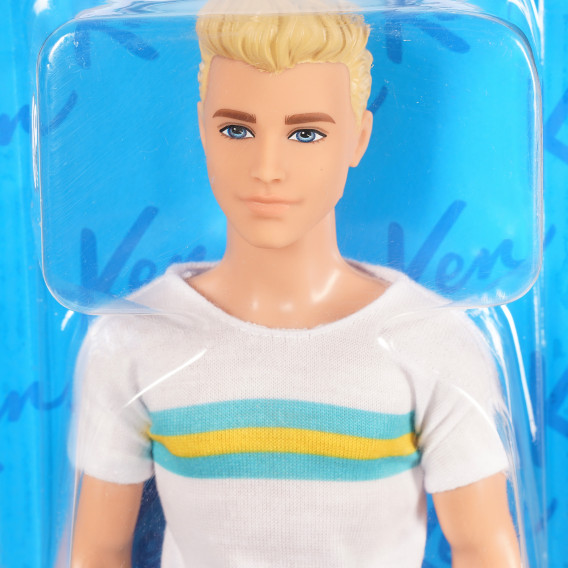 Κούκλα Ken με λευκή μπλούζα και αλτήρα για γυμναστήριο Barbie 295690 2