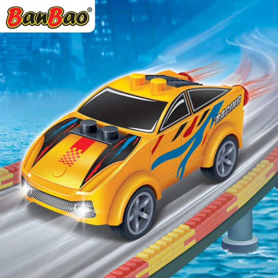 Μίνι αυτοκινητάκι σε πορτοκαλί χρώμα, 23 τεμαχίων Ban Bao 295792 2