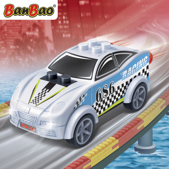 Μίνι αυτοκινητάκι σε λευκό χρώμα, 23 τεμαχίων Ban Bao 295798 2