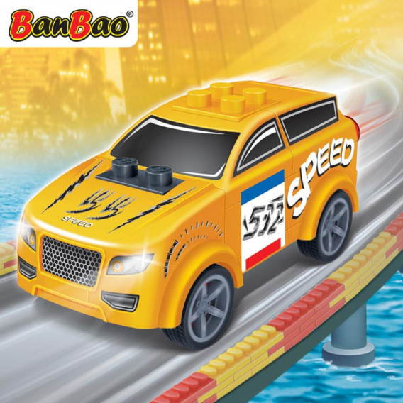 Μίνι αυτοκινητάκι σε κίτρινο χρώμα, 23 τεμαχίων Ban Bao 295802 2