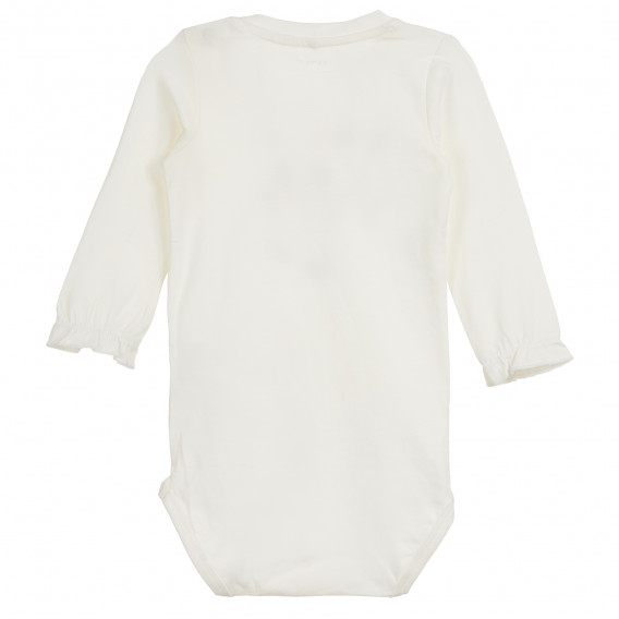 Φόρεμα από μακρυμάνικο οργανικό βαμβάκι σε λευκό χρώμα για ένα κοριτσάκι Name it 295937 4