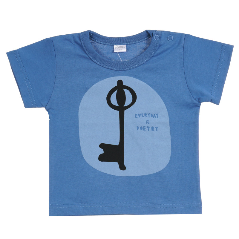Βαμβακερό μπλουζάκι με τύπωμα για μωρό, μπλε.  295979