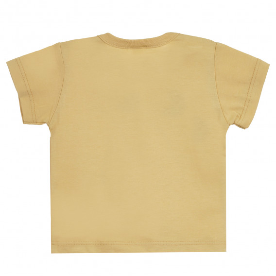 Βαμβακερό μπλουζάκι με γραφιστική στάμπα για μωρό, μπεζ Pinokio 295986 4