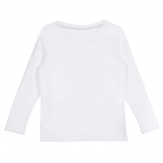 Οργανική βαμβακερή μπλούζα με έγχρωμο σλόγκαν, λευκή Name it 296170 4