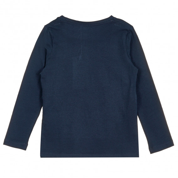 Οργανική βαμβακερή μπλούζα με έγχρωμο σλόγκαν, μπλε Name it 296174 4