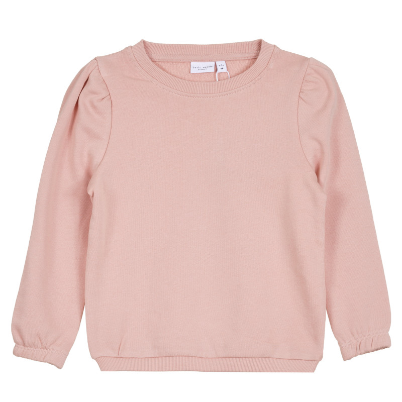 Οργανική βαμβακερή μπλούζα με φουσκωμένα μανίκια, ροζ  296187