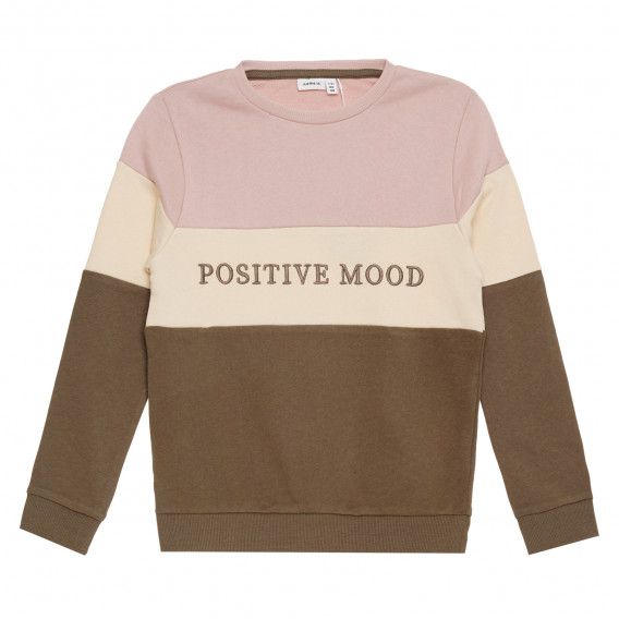 Πολύχρωμο βαμβακερό φούτερ ΝΑΜΕ ΙΤ με την επιγραφή "Positive mood" Name it 296269 