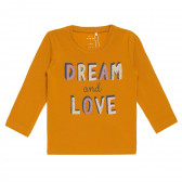 Οργανική βαμβακερή μπλούζα Dream and Love, πορτοκαλί Name it 296273 