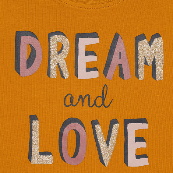 Οργανική βαμβακερή μπλούζα Dream and Love, πορτοκαλί Name it 296274 2