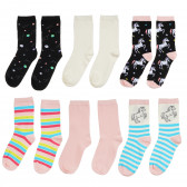 Σετ πέντε πολύχρωμες κάλτσες μονόκερου Name it 296376 