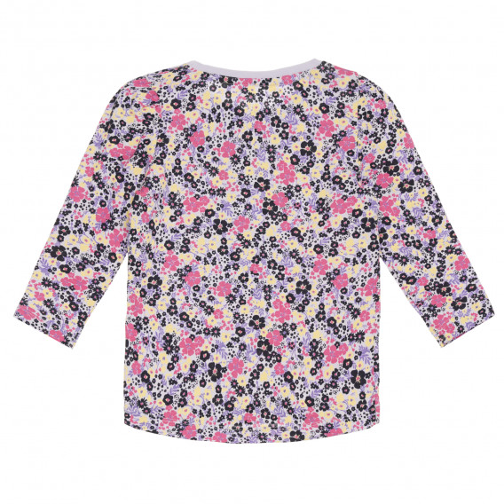 Βαμβακερή μπλούζα με μακριά μανίκια και floral print, μοβ Name it 296415 5