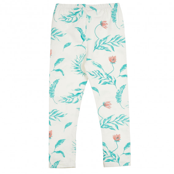 Βαμβακερό παντελόνι με floral print για μωρό, σε λευκό χρώμα. Pinokio 296444 4
