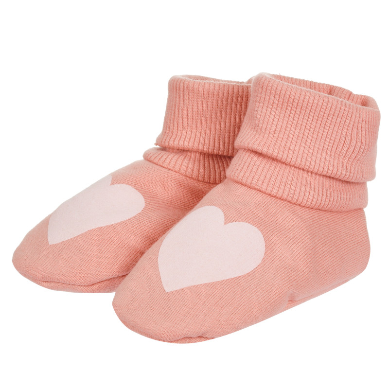 Μαλακές μπότες με εκτύπωση καρδιάς, ροζ  296445