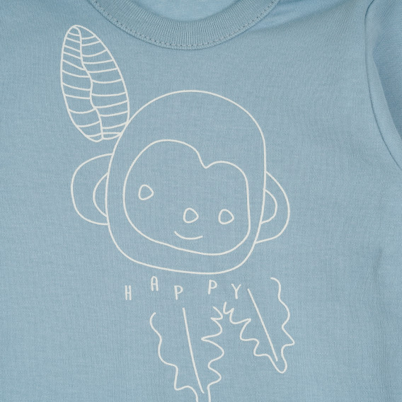 Βαμβακερό φορμάκι με μακριά μανίκια για μωρό, σε μπλε χρώμα Pinokio 296456 2