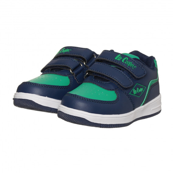 Sneakers με πράσινες λεπτομέρειες, σε μπλε χρώμα Lee Cooper 296605 