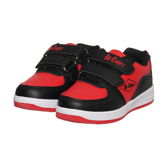 Αθλητικά παπούτσια με μαύρες λεπτομέρειες, σε κόκκινο χρώμα Lee Cooper 296608 