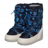 Χειμερινές μπότες με στάμπες, μπλε DOPOSCI 296626 
