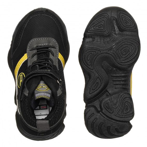 Ψηλά αθλητικά παπούτσια με κίτρινες λεπτομέρειες, μαύρα ENRICO COVERI 296630 2