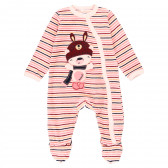 Βελουτέ βρεφική φόρμα με χαρούμενη φιγούρα «Αρκουδάκι», ροζ Boboli 296927 