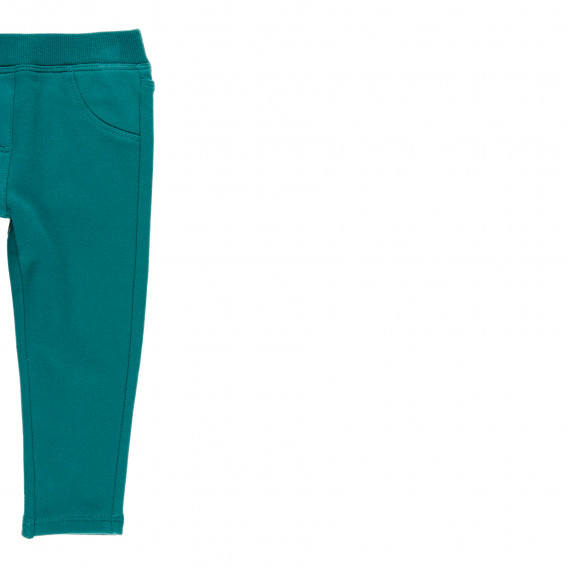 Βαμβακερό παντελόνι με λάστιχο, χρώματος μέντα Boboli 296939 3