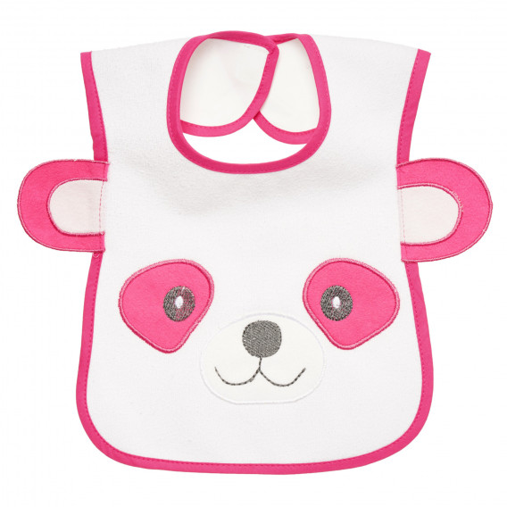 Αδιάβροχη σαλιάρα, αρκούδα με αυτιά σε ροζ χρώμα για κορίτσια Mycey 297008 