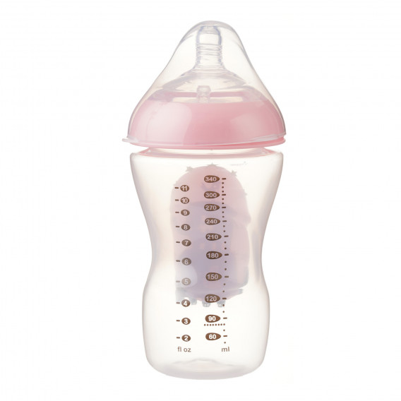 Μπουκάλι πολυπροπυλενίου Ultra, Ροζ 340 ml., με πιπίλα 2 σταγόνων, για μωρό 0+ μηνών Tommee Tippee 297147 2