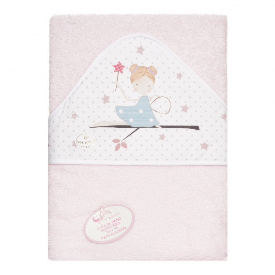 Πετσέτα μπάνιου μωρού VARITA MAGICA, 100 x 100 cm, ροζ Inter Baby 297173 2