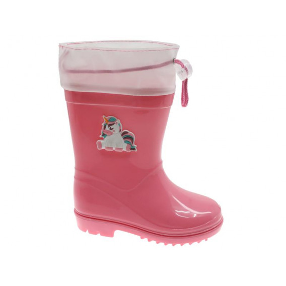 Λαστιχένιες μπότες με απλικέ μονόκερο, ροζ Beppi 297350 