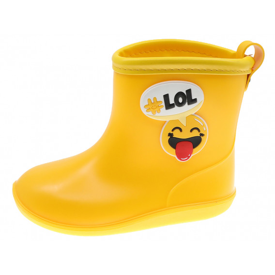 Λαστιχένιες μπότες με απλικέ emoji, κίτρινες Beppi 297356 