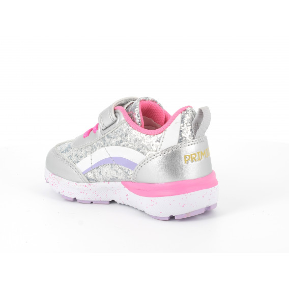 Αθλητικά παπούτσια με ροζ λεπτομέρειες, ασημί PRIMIGI 297386 5
