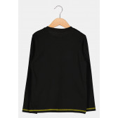 Βαμβακερή μπλούζα με κίτρινες ραφές, μαύρη Guess 297723 4